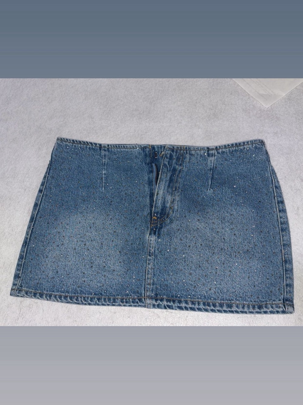 Forever 21 Blue Denim Mini Skirt with Sparkle rhinestones